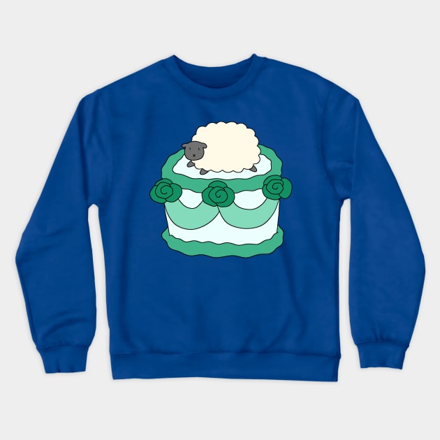 Birthday Cake Sheep Crewneck Sweatshirt by saradaboru